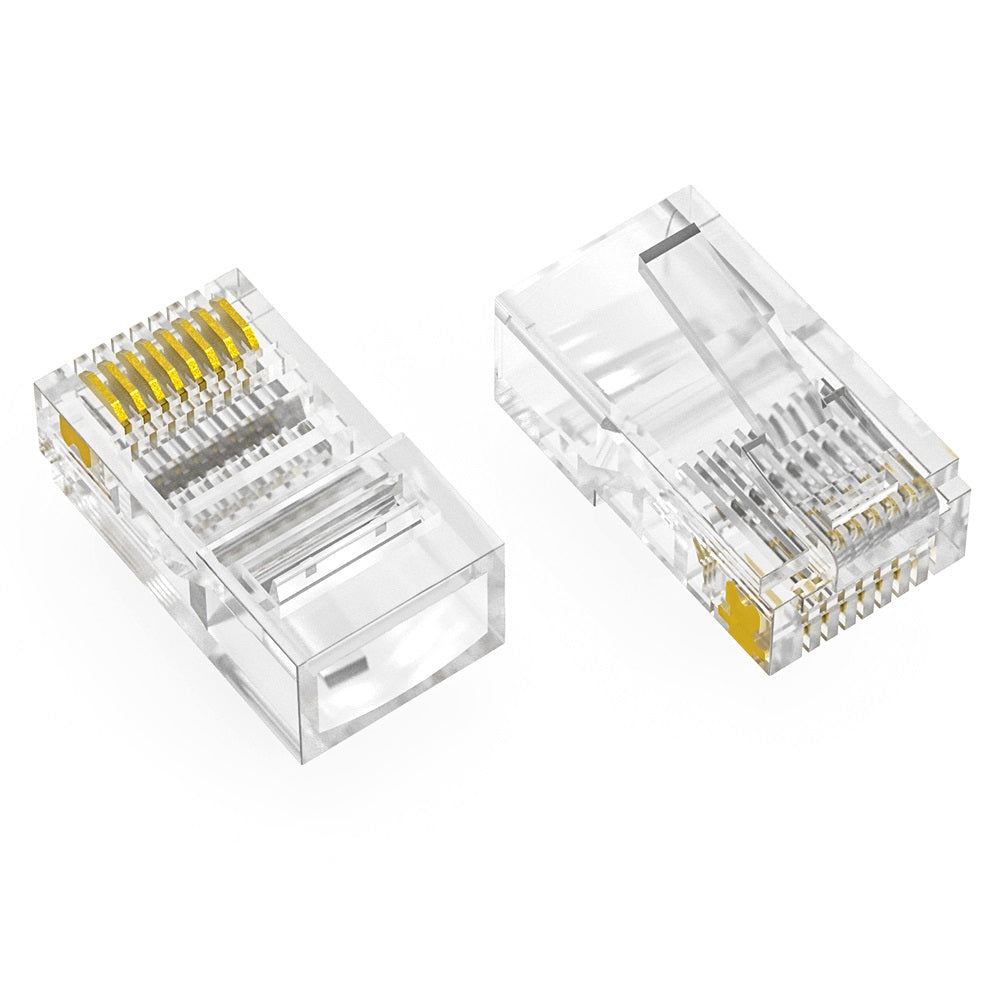 RJ45 CAT5E Plug Stranded 2 Prong 6Micron 100pk RJ45 CAT5E Plug Stranded 2 Prong 6Micron 100pk